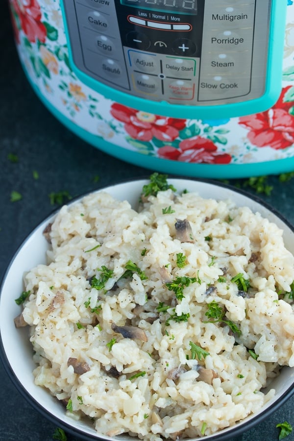 Instant Pot Mushroom Risotto with Parmesan