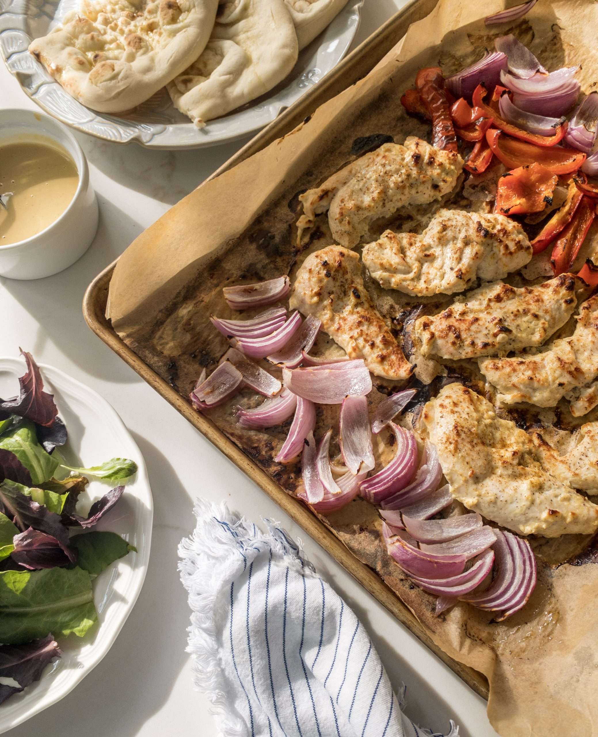 Spiced Chickpea and Harissa Chicken Sheet Pan Dinner