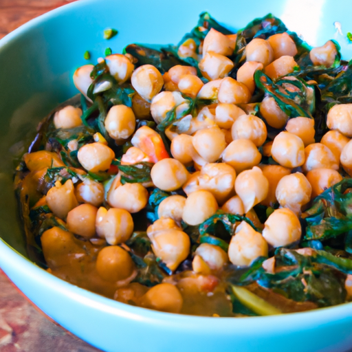 Vegetarian Mediterranean Chickpea Stew with Spinach