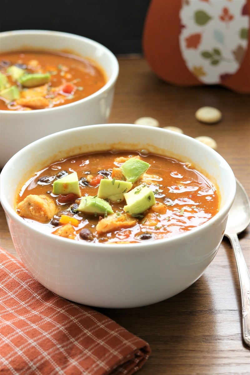 Roasted Pumpkin and Black Bean Chili with Chipotle