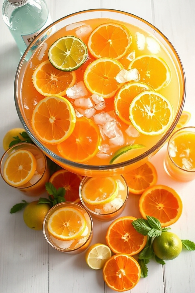 Frozen Citrus and Berry Punch Bowl