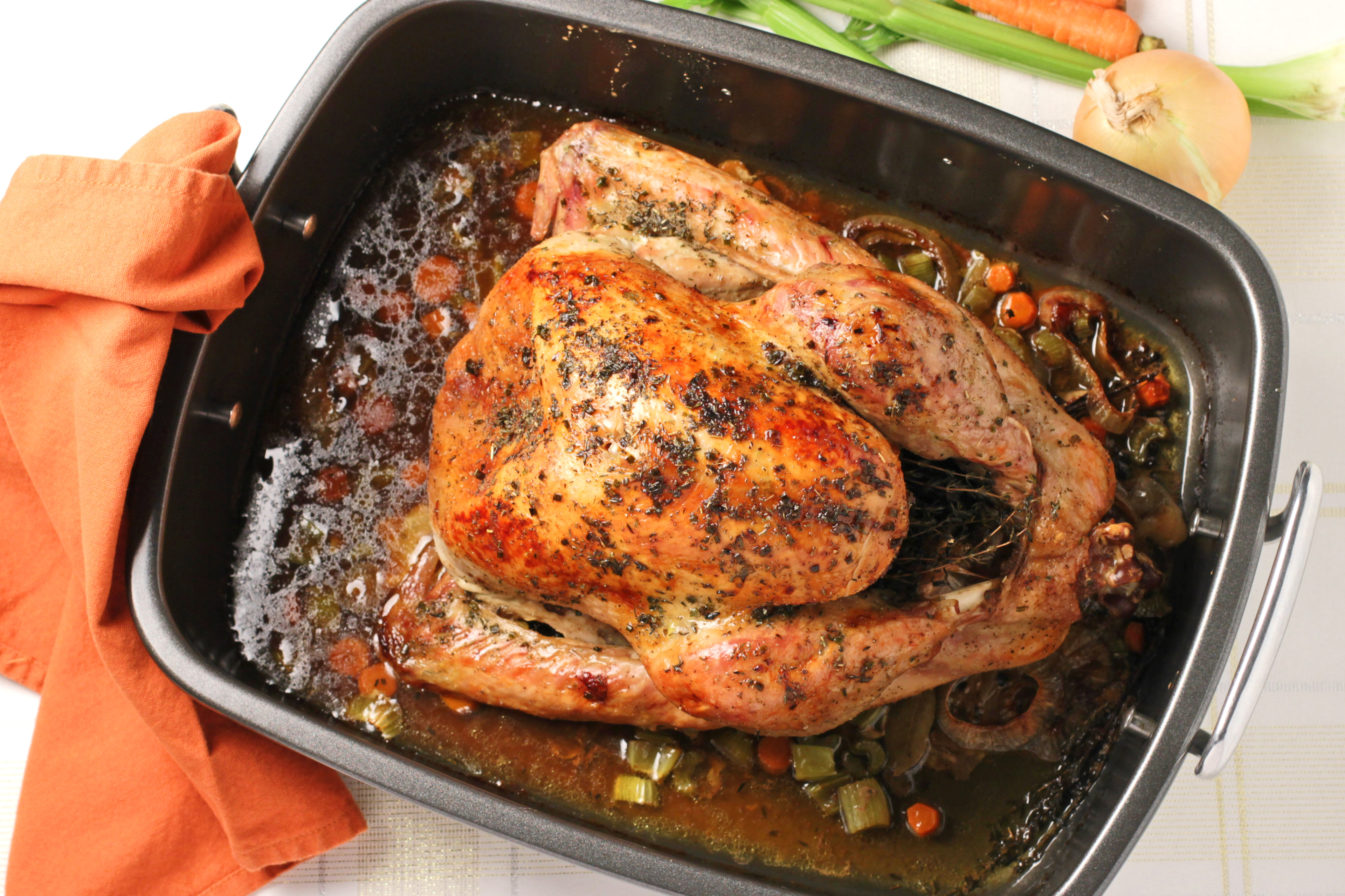 Slow Roasted Herb-Studded Christmas Turkey