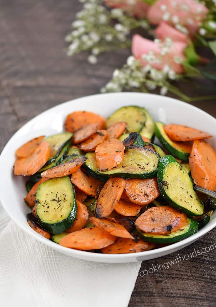 Sautéed Star-Cut Carrot and Zucchini with Lemon-Dill Yogurt Dip
