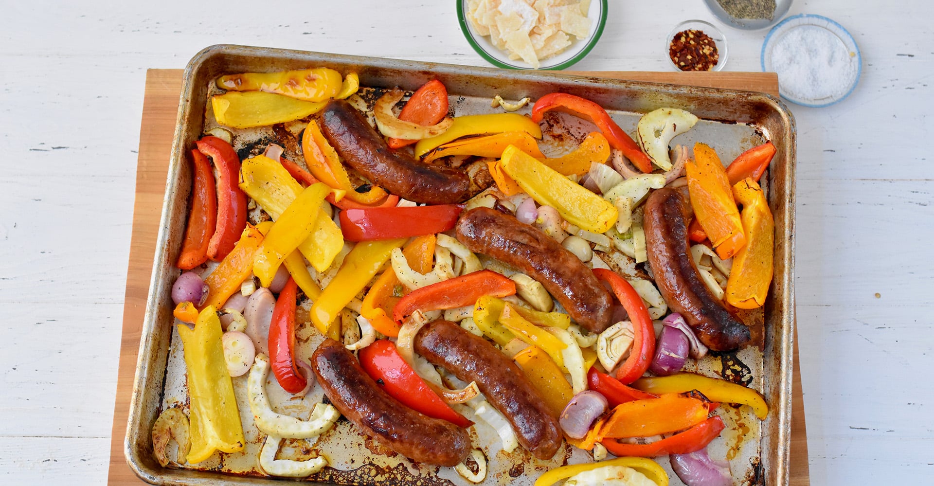 Italian Sheet Pan Sausage, Peppers, and Potatoes