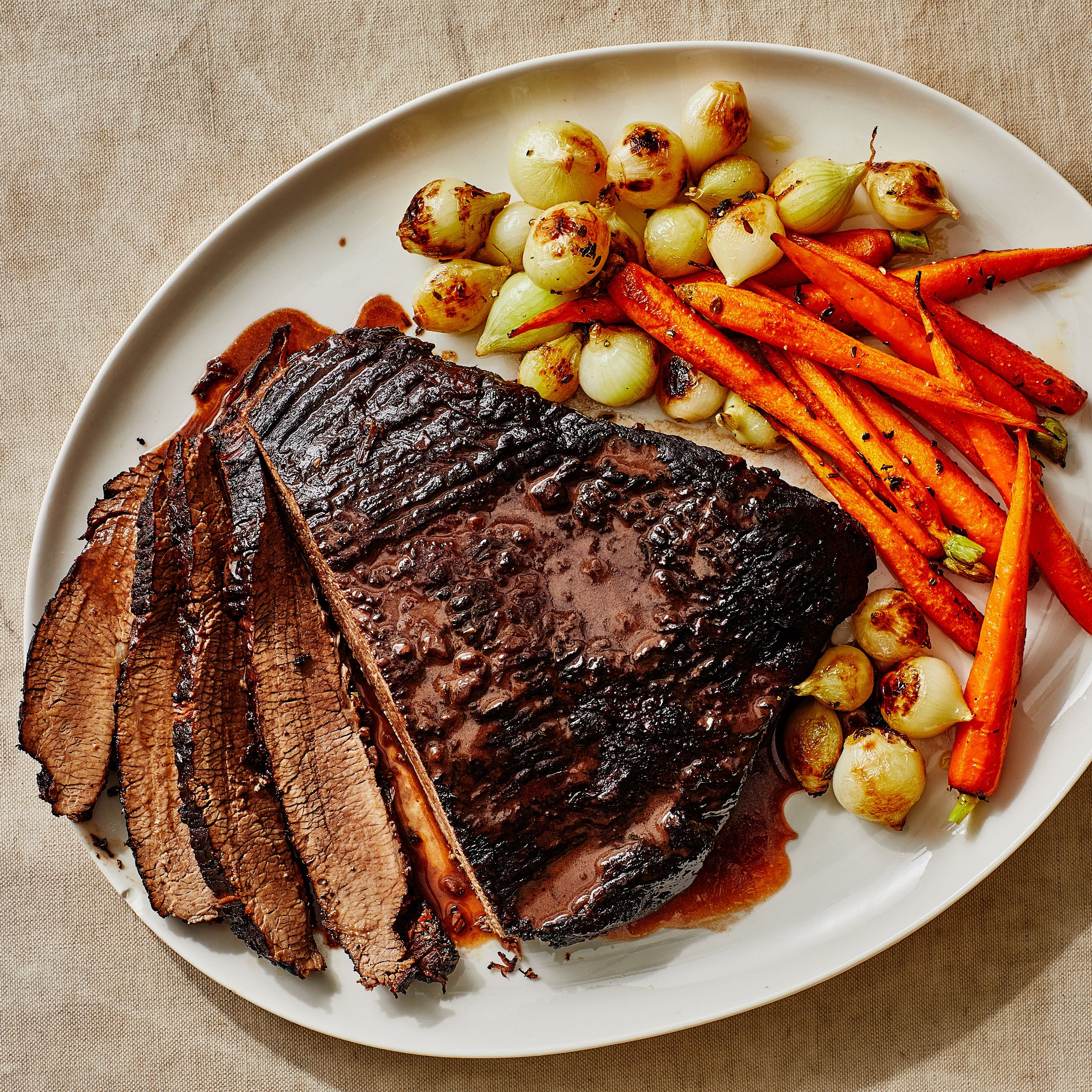 Seared Brisket with Spiced Charoset and Orange Glaze