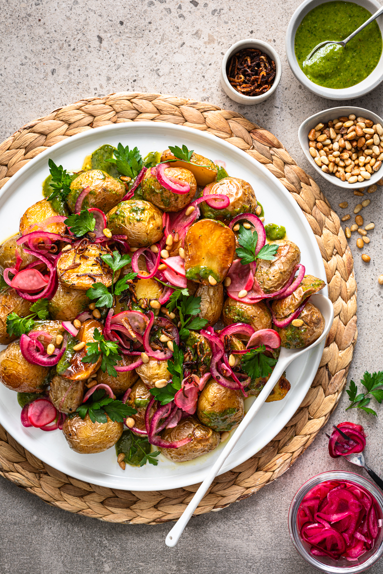 Warm Potato and Anchovy Niçoise Salad with Lemon Dressing