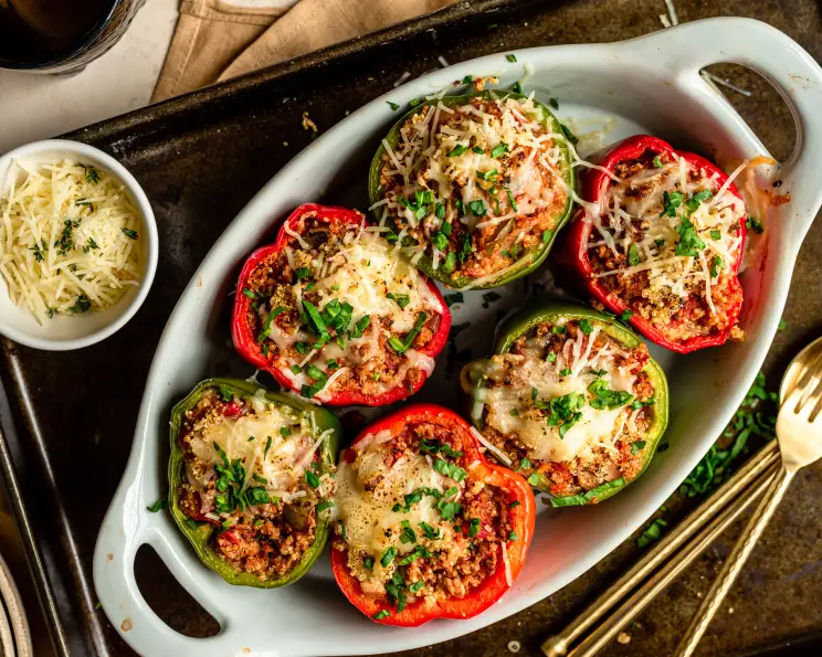 Spiced Turkey and Quinoa Stuffed Bell Peppers