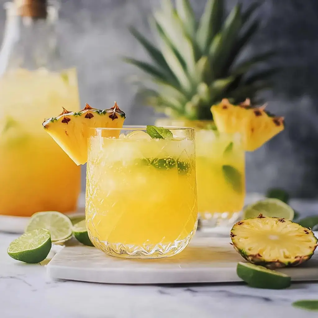 Tropical Tiki Rum Punch with Citrus and Pineapple