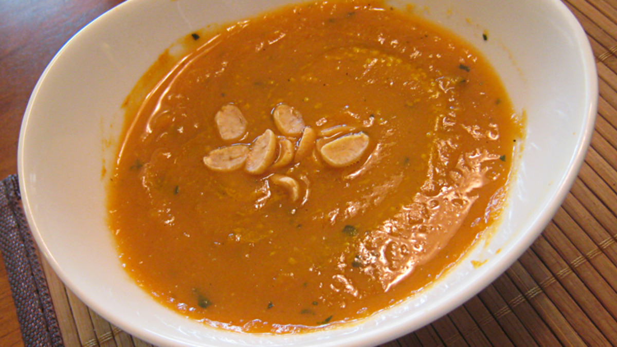 Pumpkin and Miso Soup with Ginger and Scallions