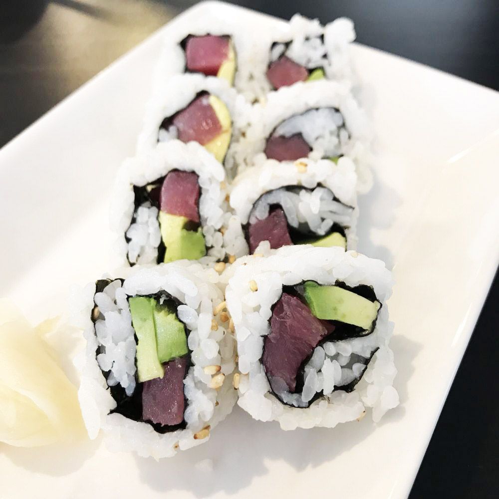 Hand-Rolled Spicy Tuna and Avocado Sushi