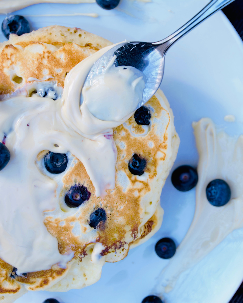 Father’s Day Blueberry Pancakes with Maple Butter