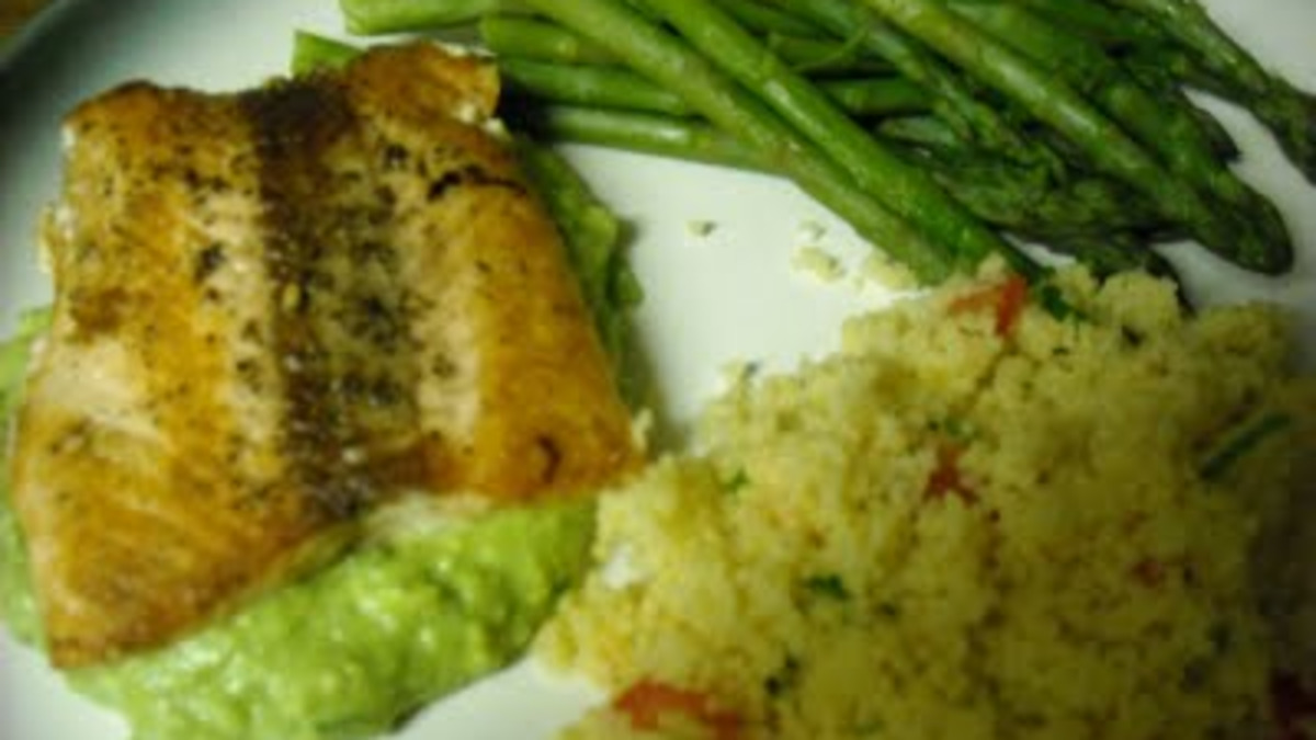 Pan-Seared Salmon with Avocado Cucumber Relish