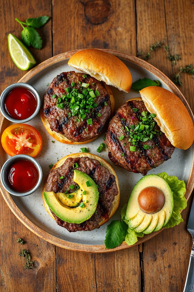 Herb-Infused Gourmet Burger