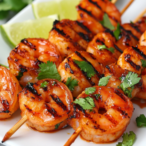 Chili-Lime Grilled Shrimp Skewers with Avocado Salsa