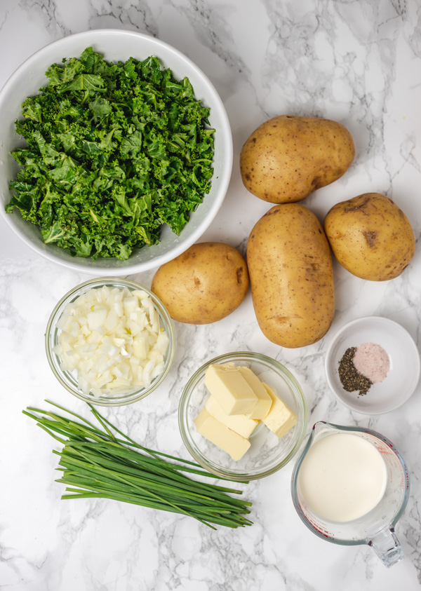 Colcannon Mash with Buttered Kale and Scallions