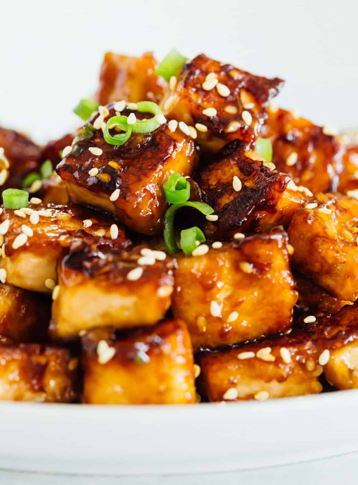 Stir-Fried Korean-Inspired Authentic Tofu with Garlic and Sesame