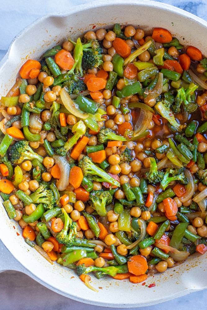 Cumin-Spiced Vegetable Stir Fry with Garlic and Chili