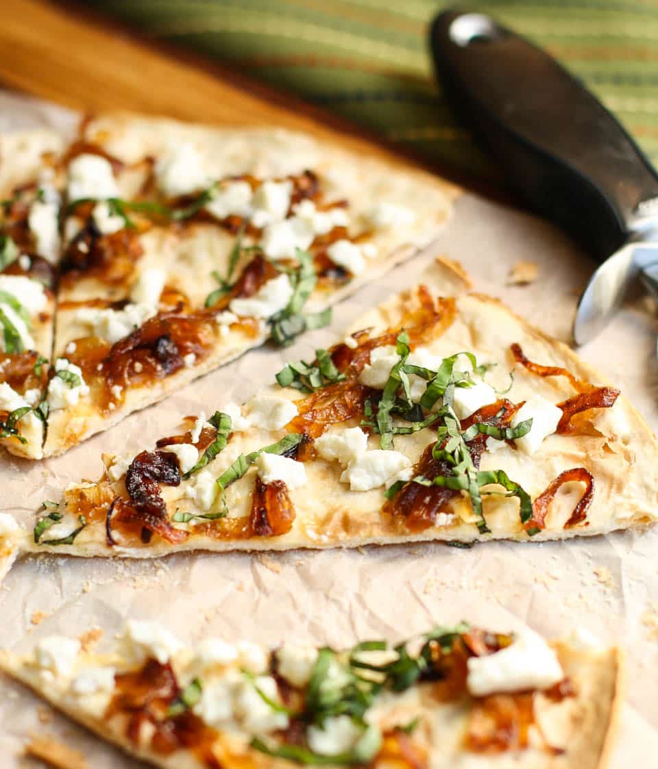 Caramel Apple and Goat Cheese Flatbread with Thyme