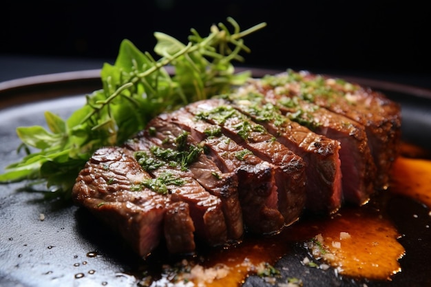 Wagyu Beef Steak with Roasted Garlic