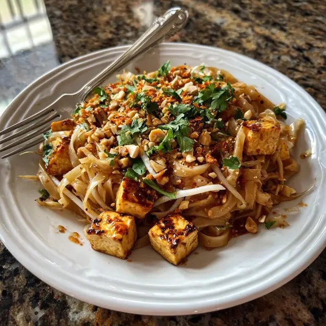 Pad Thai with Tamarind-Peanut Sauce and Tofu