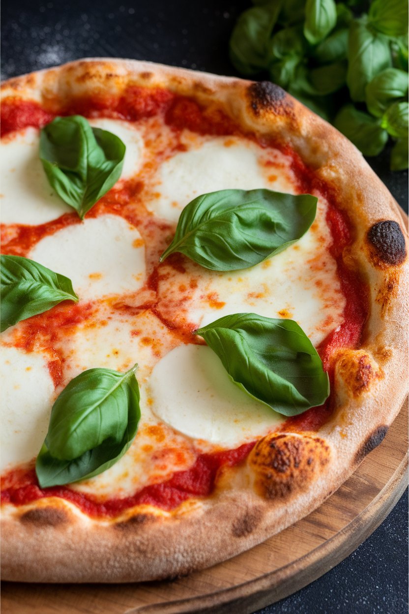 Thin Crust Margherita Pizza with Fresh Basil