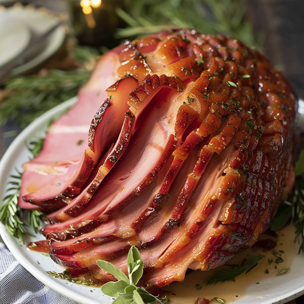 Sticky Honey and Dijon Glazed Spiral Ham