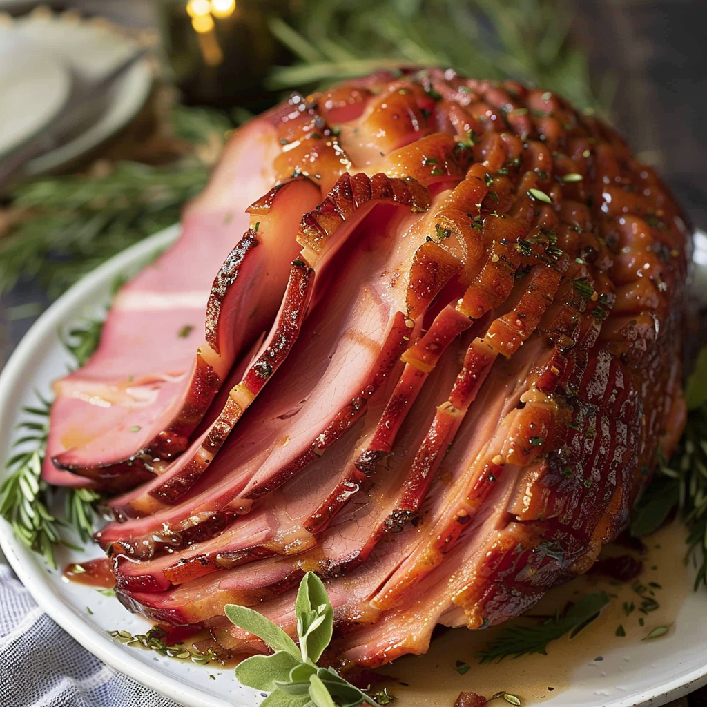 Sticky Honey and Dijon Glazed Spiral Ham