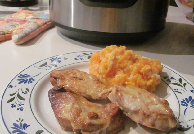 Oven-Roasted Chicken Thighs with Carrot and Parsnip Mash