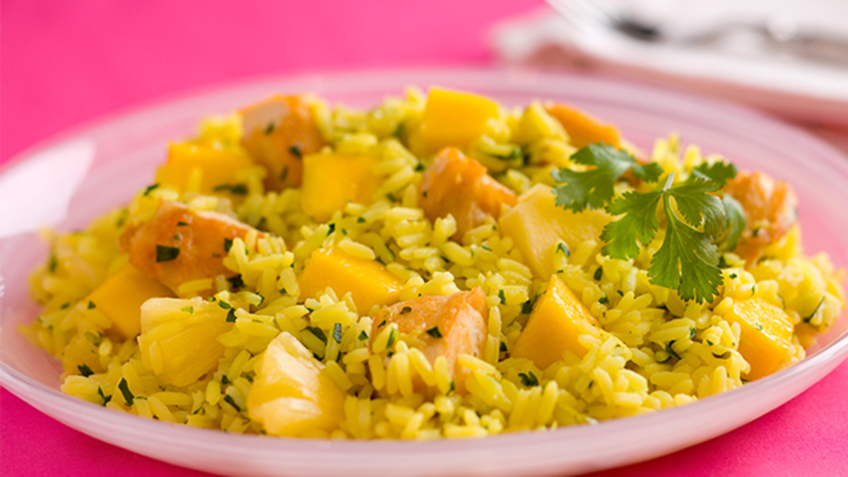 One-Pot Tropical Chicken and Rice with Plantains