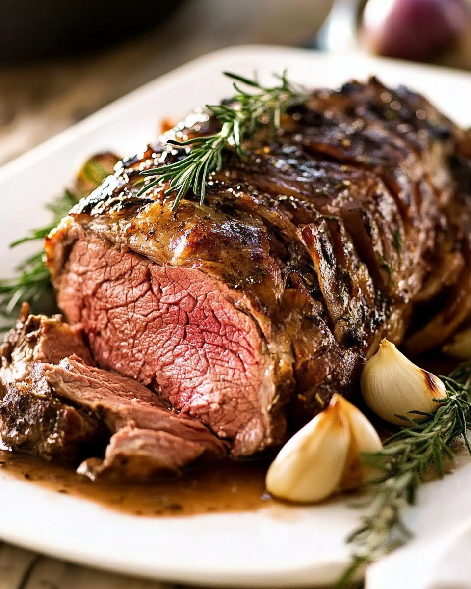 Roasted Baby Lamb Leg with Garlic and Rosemary