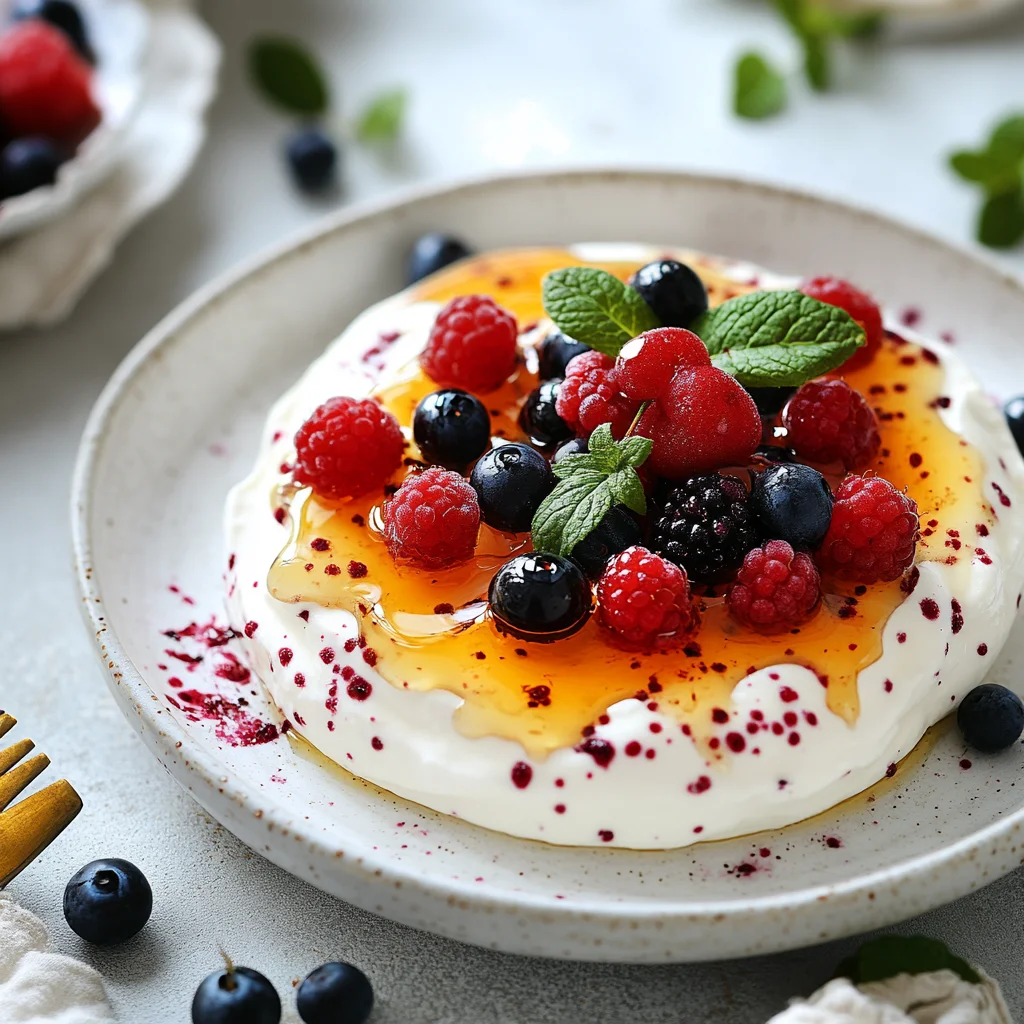 No-Cook Yogurt Toast with Mixed Berries and Honey Drizzle