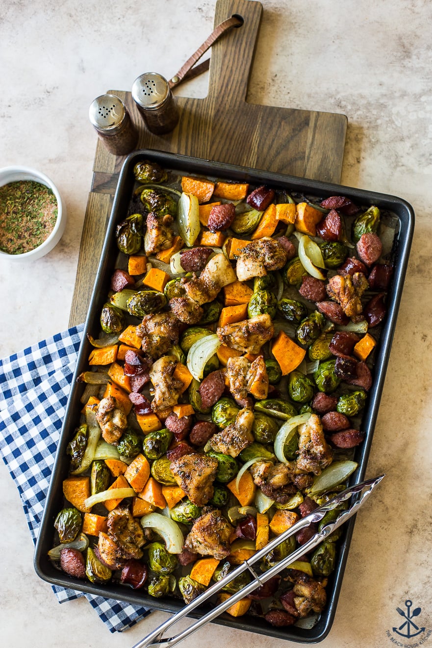 Sheet Pan Caribbean Jerk Chicken with Sweet Potatoes