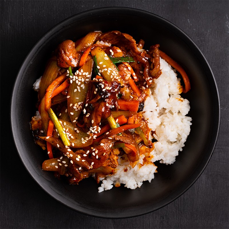Spicy Korean-Style Beef Stir Fry with Sesame and Scallions