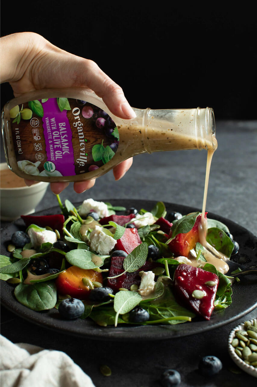 Chilled Beet and Spinach Salad with Citrus Vinaigrette