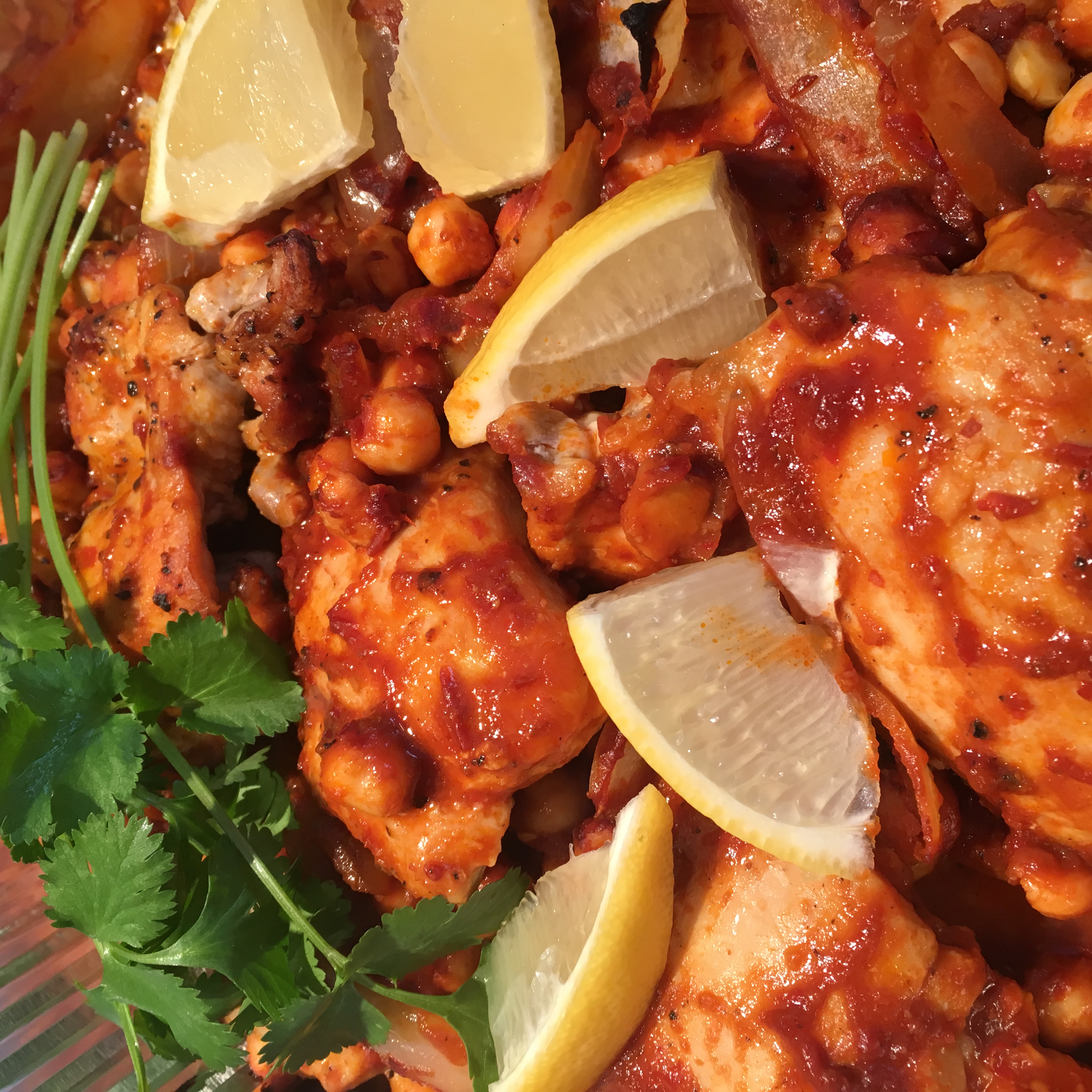 Pan-Fried Harissa-Spiced Chickpeas with Garlic Yogurt