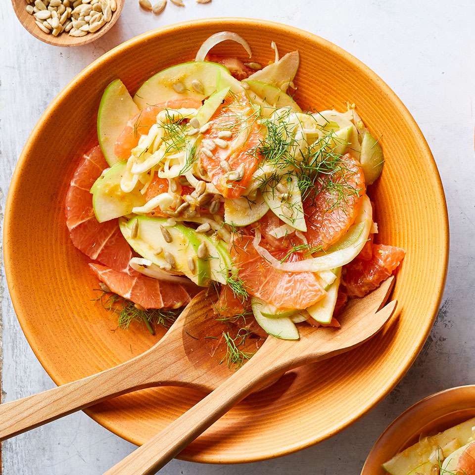 Charred Grapefruit Salad with Arugula and Fennel