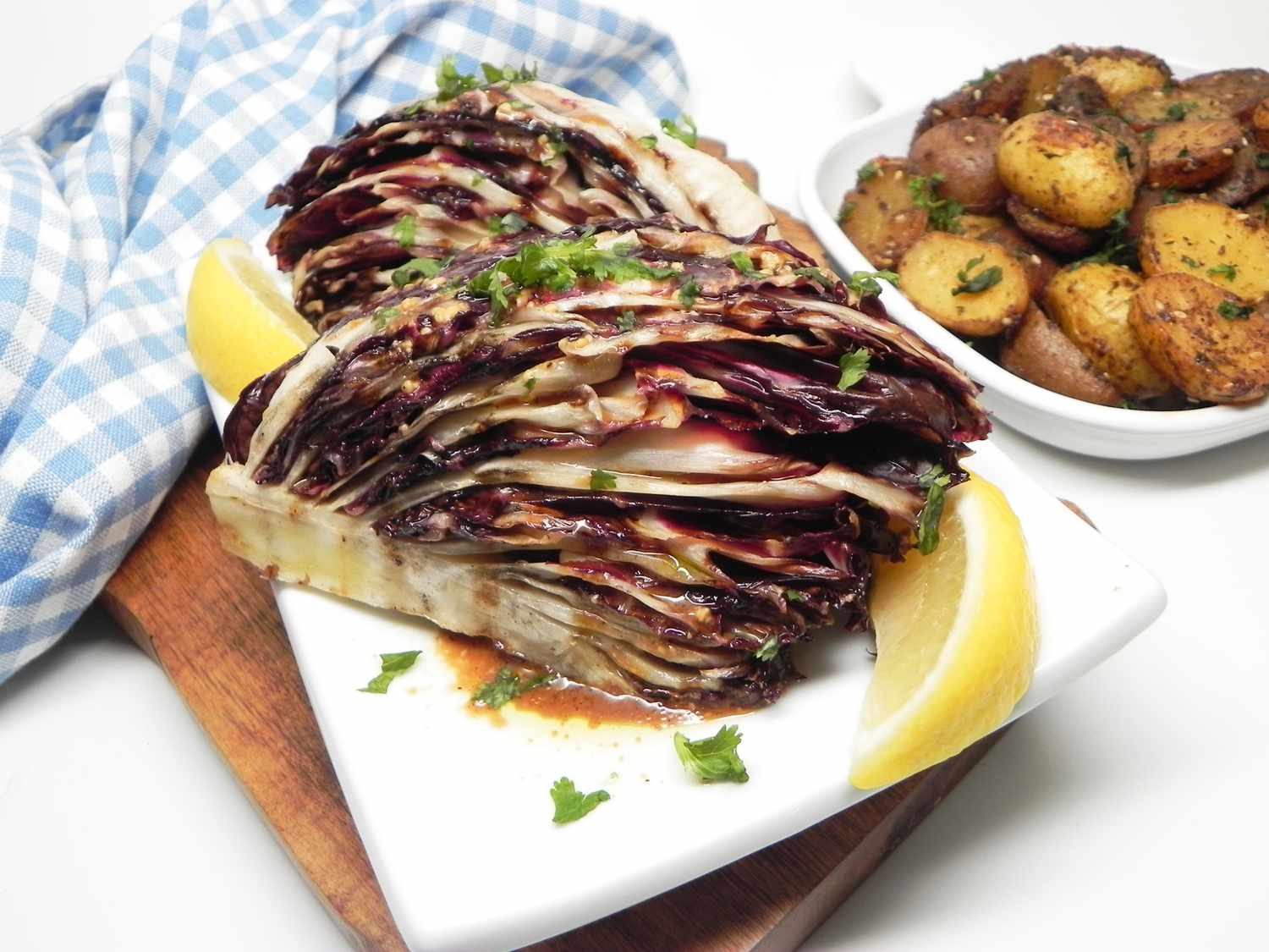 Grilled Radicchio with Balsamic Glaze and Toasted Pine Nuts