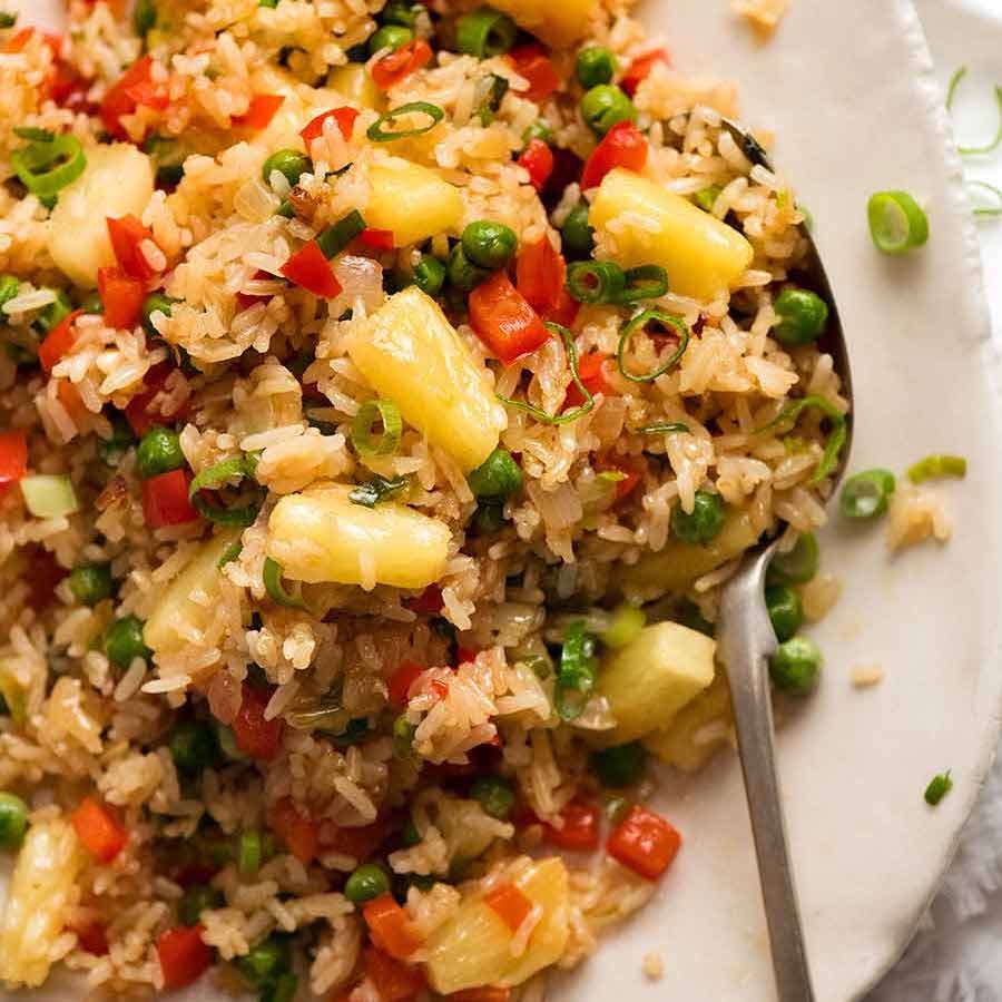 Vegetable Fried Jasmine Rice with Ginger and Scallions