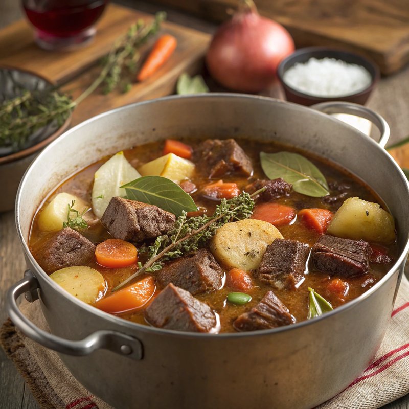 Reindeer and Leek Stew with Rosemary