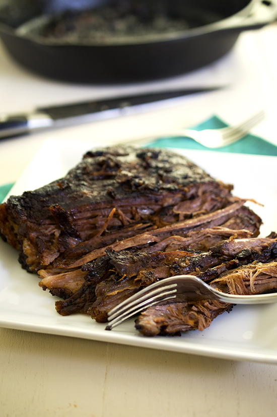 Low-Temperature Slow-Roasted Beef Brisket with Garlic and Rosemary