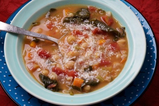 Spiced Farro and Chickpea Stew with Tomatoes