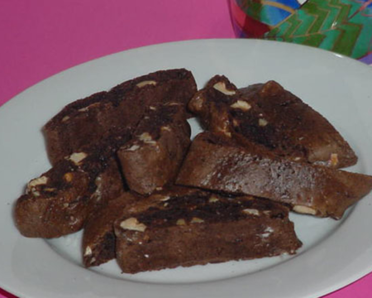 Half-Dipped Chocolate and Hazelnut Biscotti