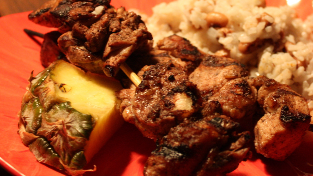 Spicy Caribbean Jerk Chicken Skewers