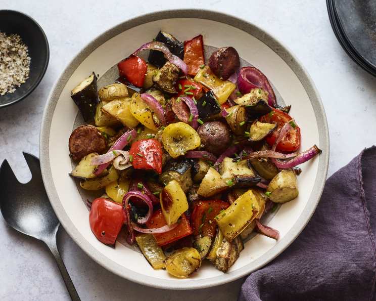 Oven-Roasted Mediterranean Vegetables with Herbed Olive Oil
