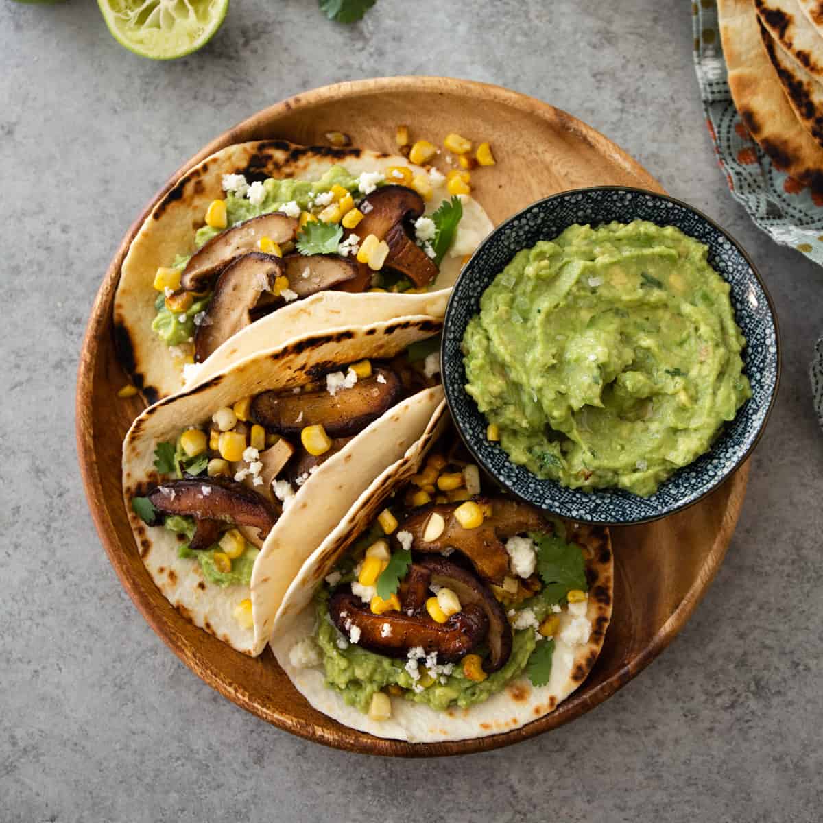 Grilled Na'vi-Inspired Blue Corn Tacos with Spiced Mushroom Filling