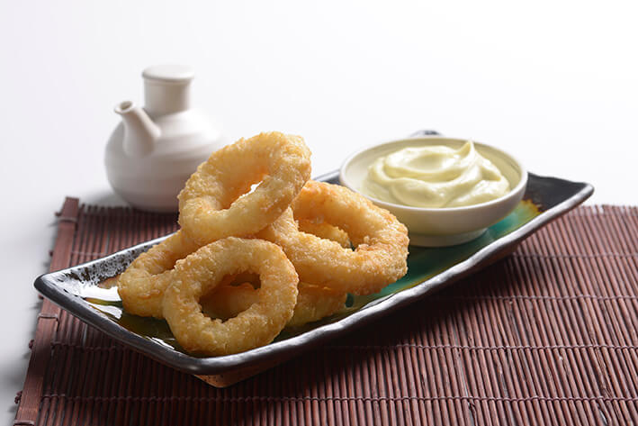 Tempura-Battered Squid Rings with Lemon Aioli