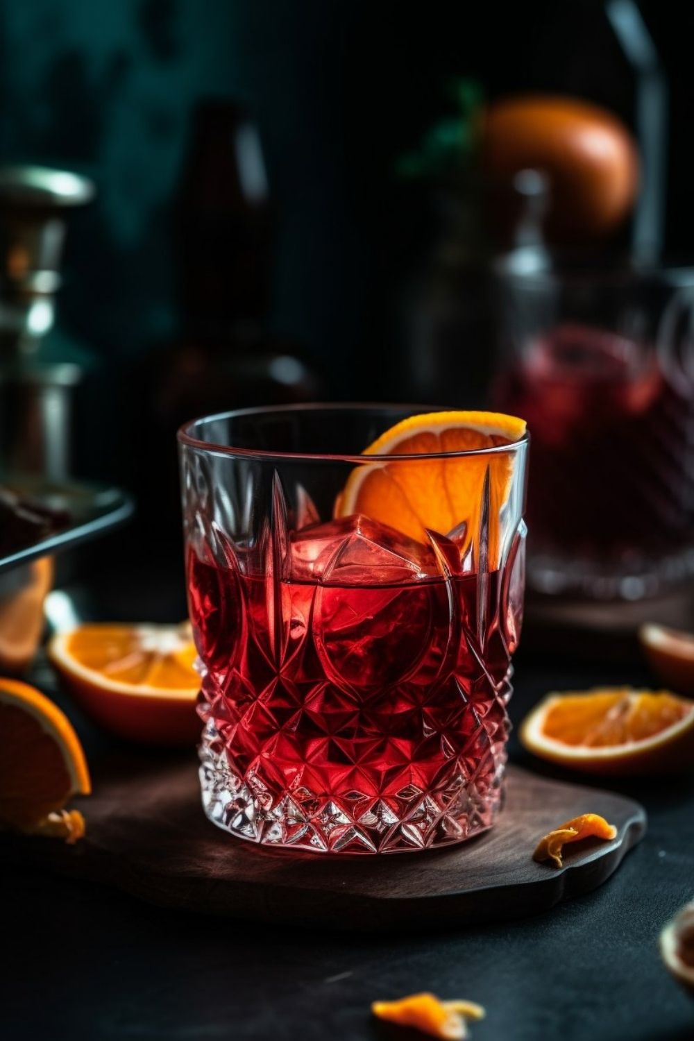 Negroni Cocktail with Orange Zest Twist
