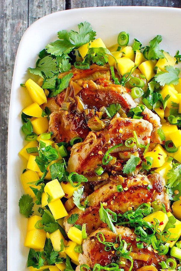 Rum-Glazed Pork Tenderloin with Mango Black Bean Salad
