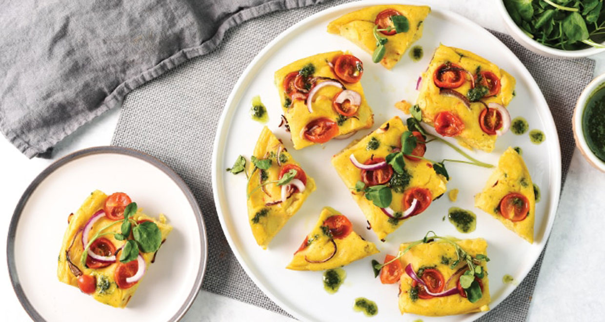 Baked Polenta Cake with Sun-Dried Tomatoes and Basil