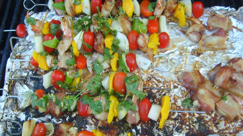 Shrimp Skewers with Mango Salsa